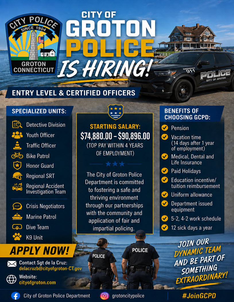 City of Groton Police Department, CT Police Jobs