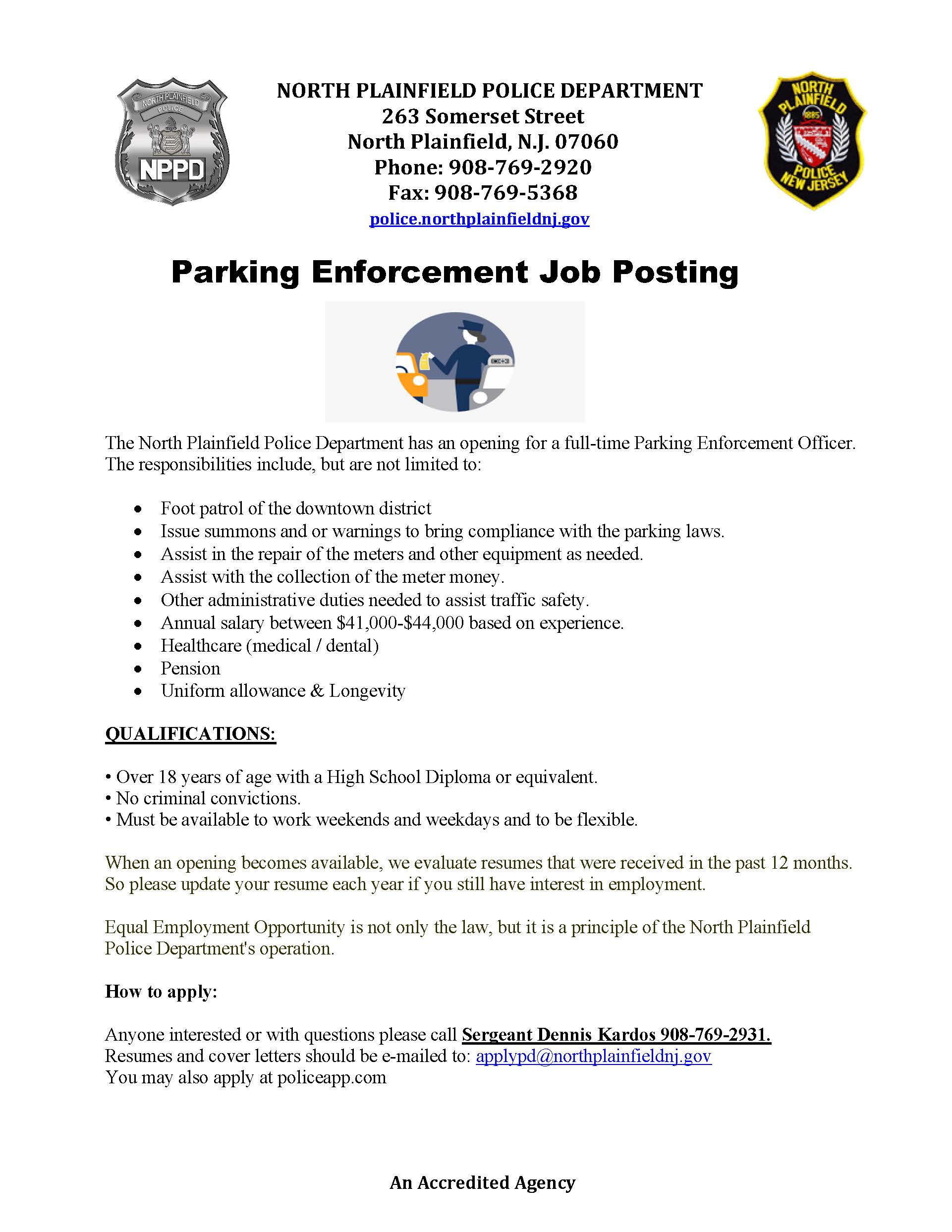 North Plainfield Police Department, NJ Police Jobs