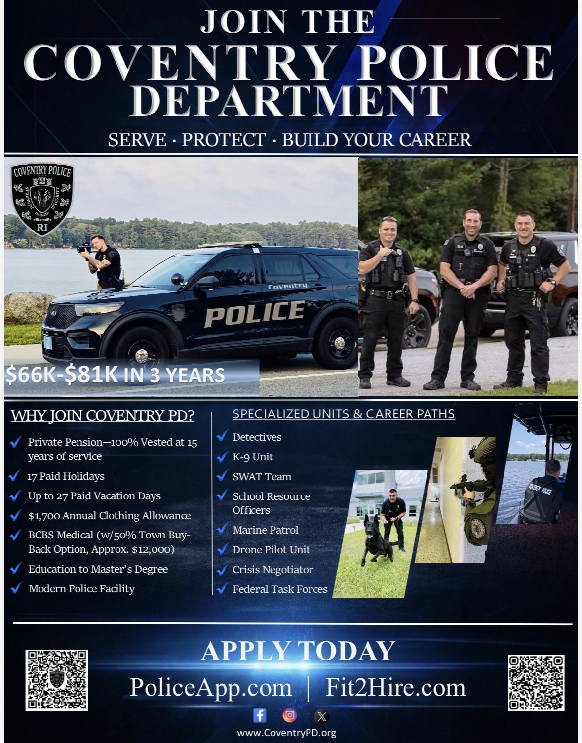 Coventry RI Police Department, RI Police Jobs