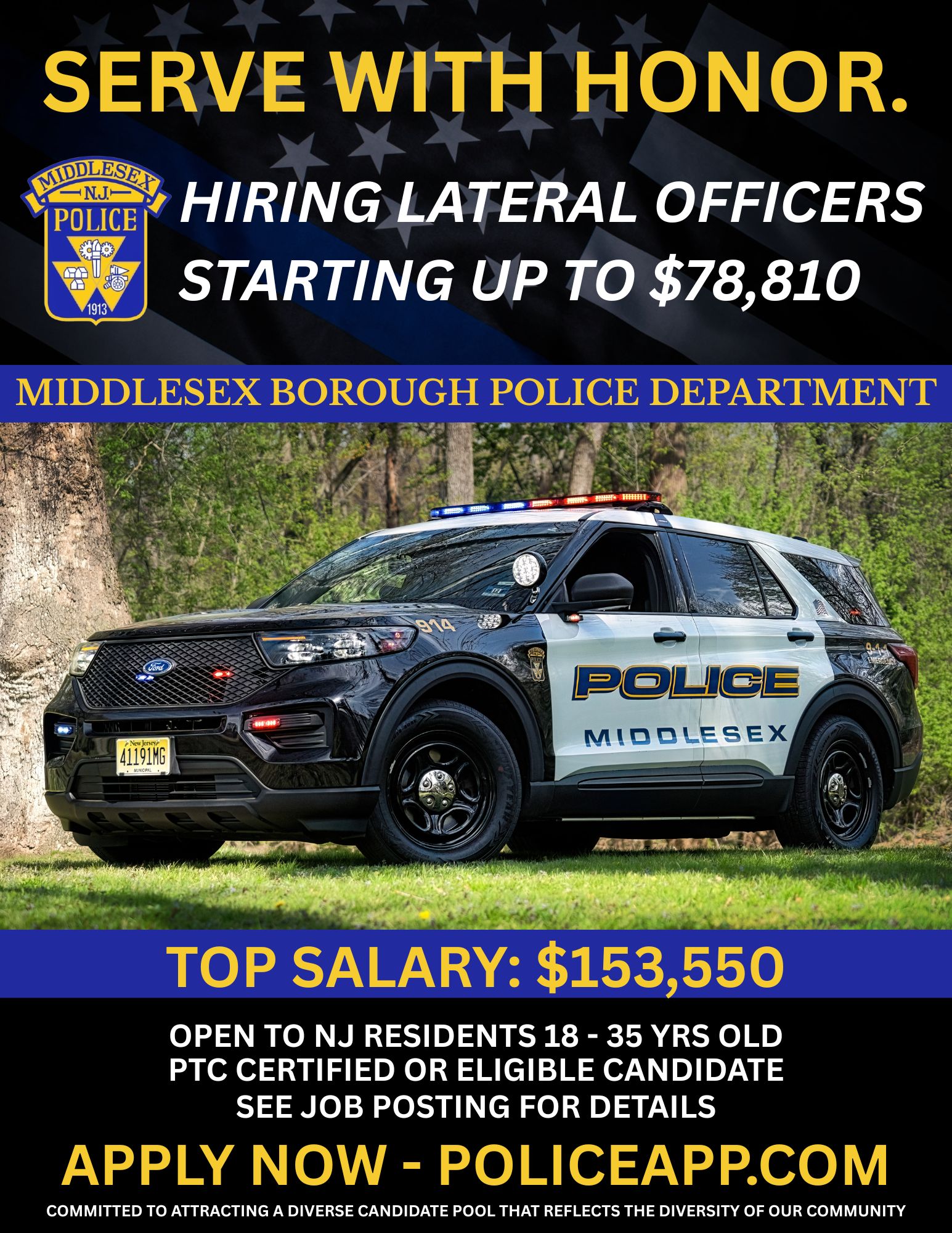 Middlesex Borough Police Department, NJ Police Jobs