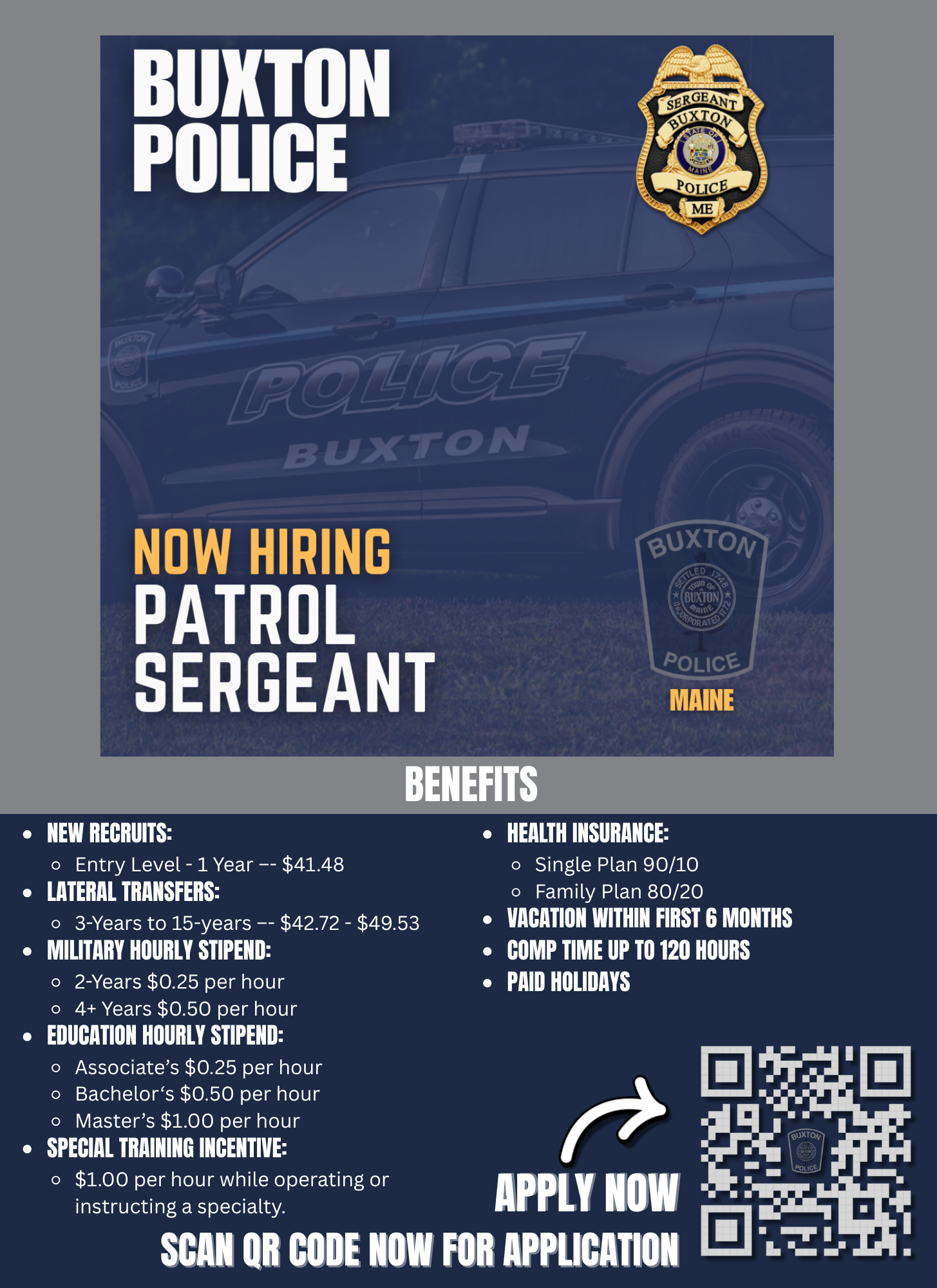 Buxton Police Department, ME Police Jobs