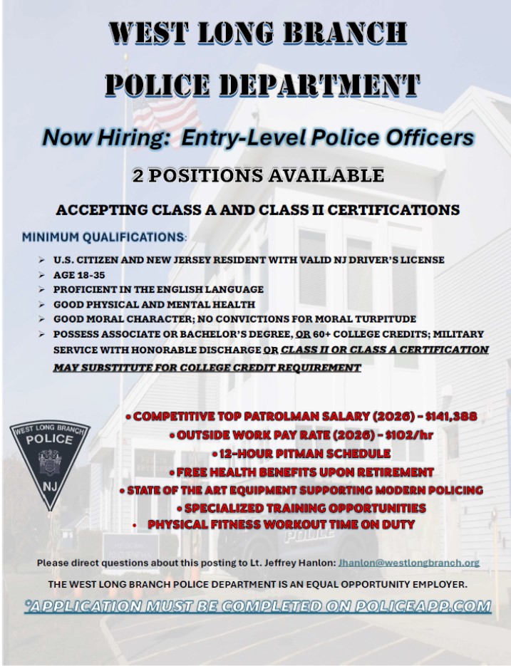 West Long Branch Police Department, NJ Police Jobs