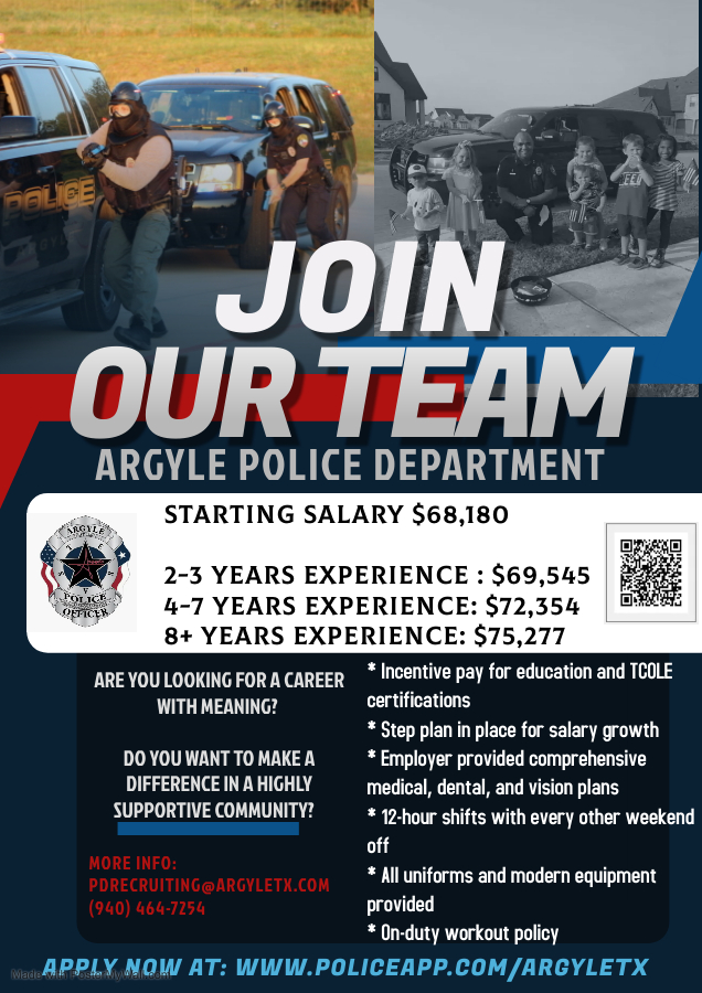 Argyle Police Department, TX Police Jobs